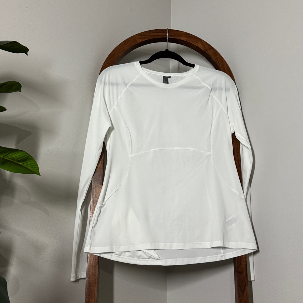 Sweaty Betty MEDIUM White Long Sleeve Athletic Workout Top - Picture 1 of 9